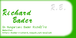 richard bader business card